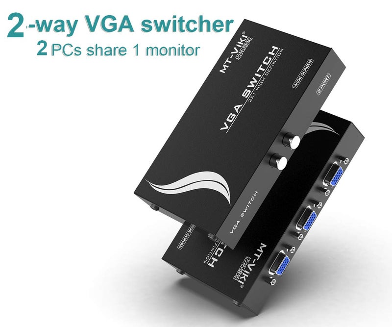 MT-VIKI 2 Port VGA Switch Video Selector Switcher Box (2 Input 1 Output) - Image 3